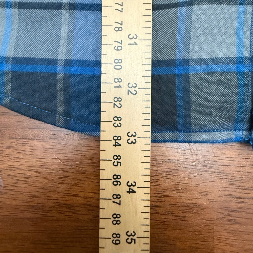 Eddie Bauer Travex Shirt Mens TL Blue Grey Plaid Classic Fit Button Down Hiking - Picture 7 of 10